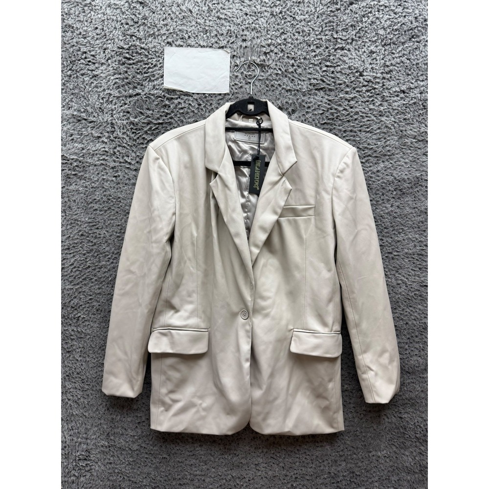 NWT Blanknyc Faux Leather Oversized Blazer Jacket Bare Essential Womens Size S